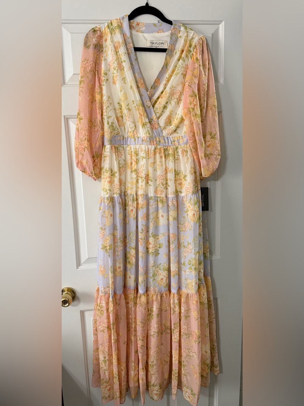 Taylor Pastel Floral Maxi Dress in Pink, Cream & Lavender